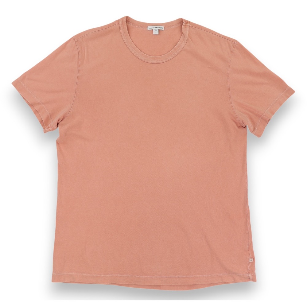 James Perse Shirt Mens Size 3 Large Pink Standard Crew Neck Combed Cotton USA